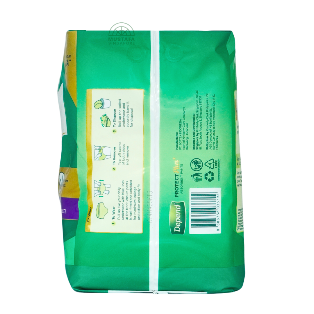 Depend Protect Plus Absorbent Pants L 8s