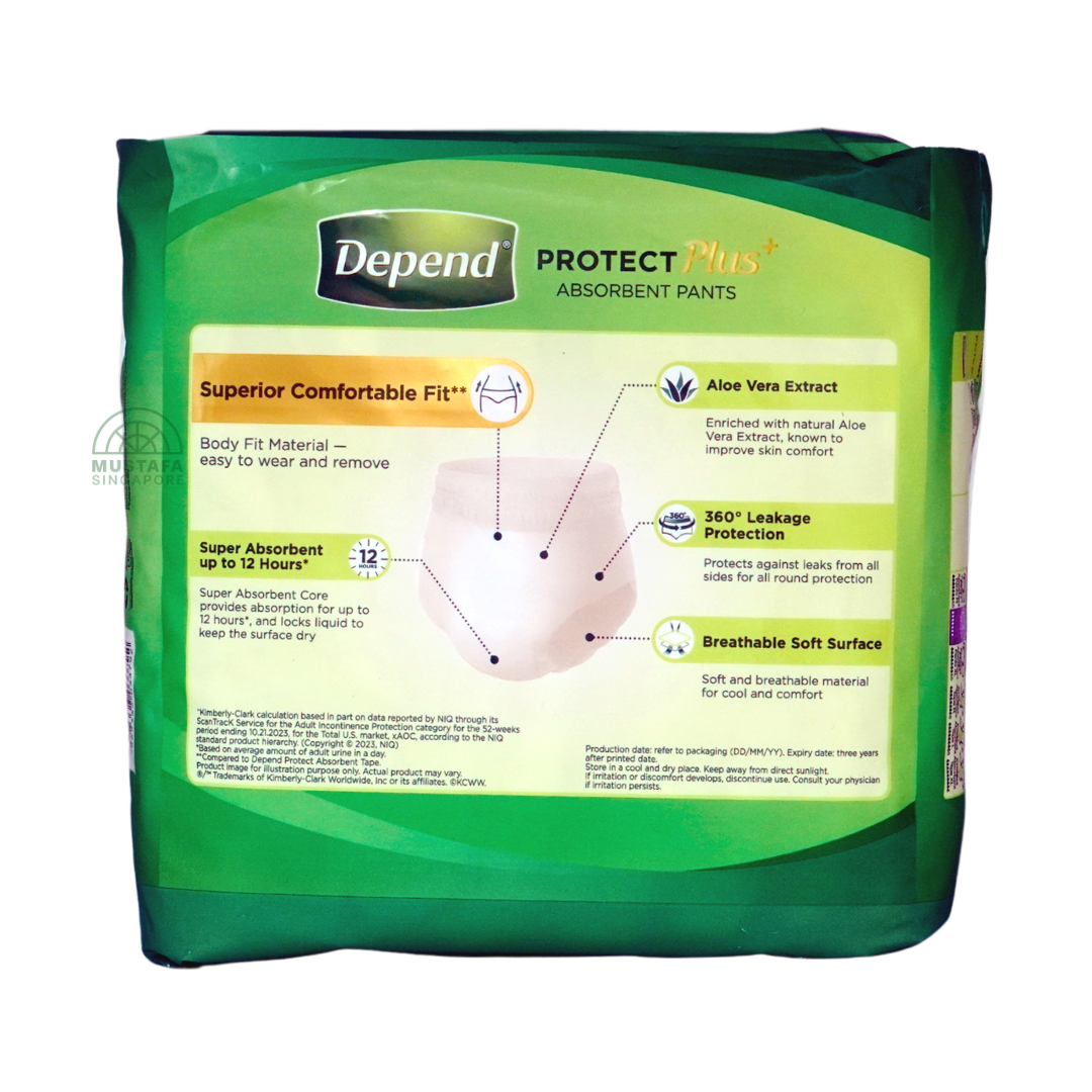 Depend Protect Plus Absorbent Pants L 8s