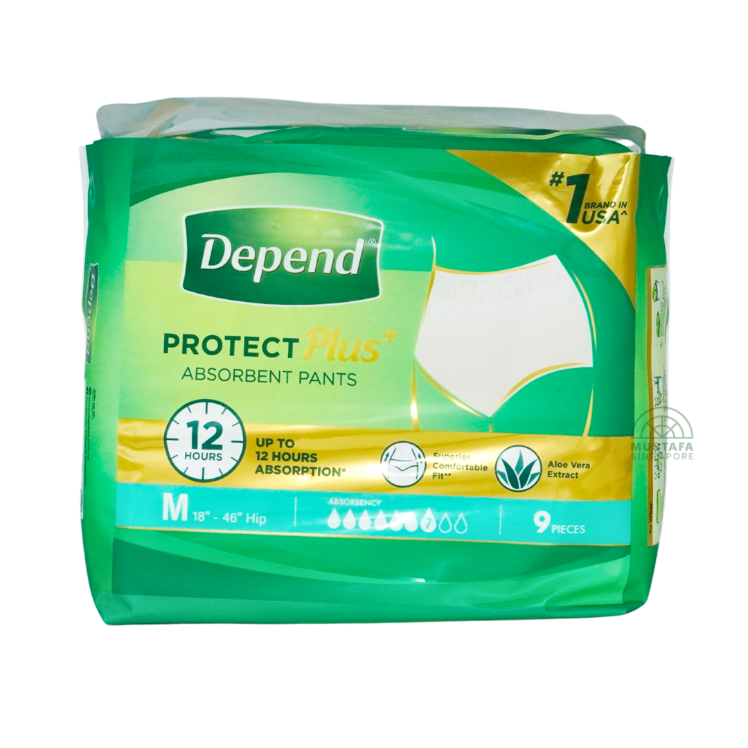 Depend Protect Plus Absorbent Pants M 9s