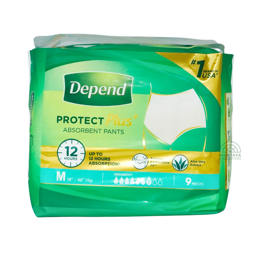 Depend Protect Plus Absorbent Pants M 9s