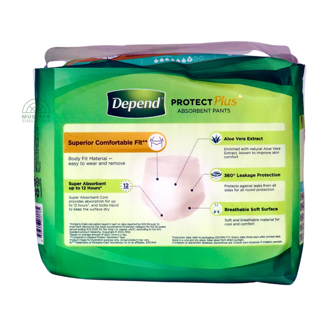 Depend Protect Plus Absorbent Pants M 9s