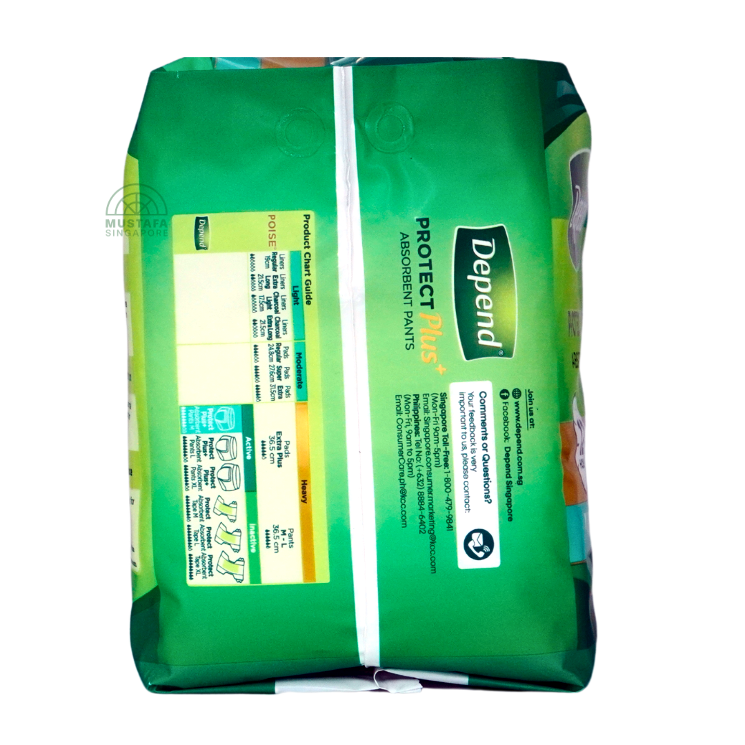 Depend Protect Plus Absorbent Pants M 9s