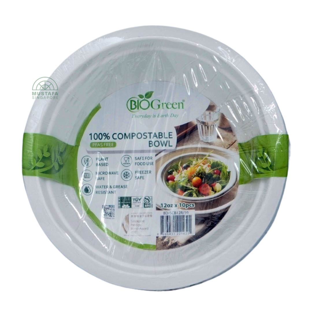 Biogreen Compostable Bowl 12oz x 10's