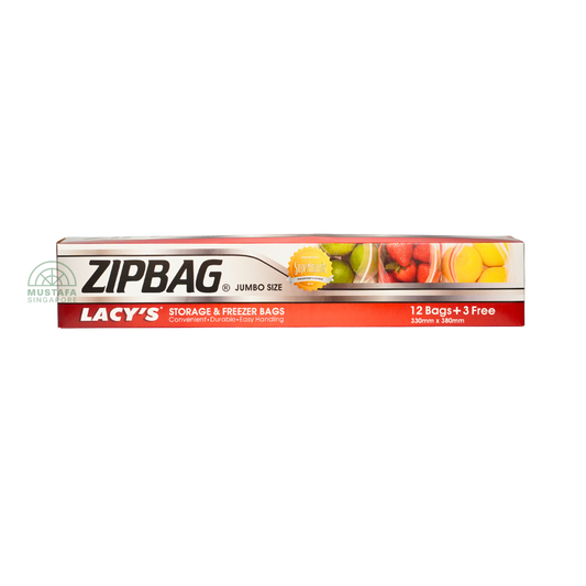 Lacy's Zipbag Storage & Freezer Bags Jumbo Size 12+3 Bags