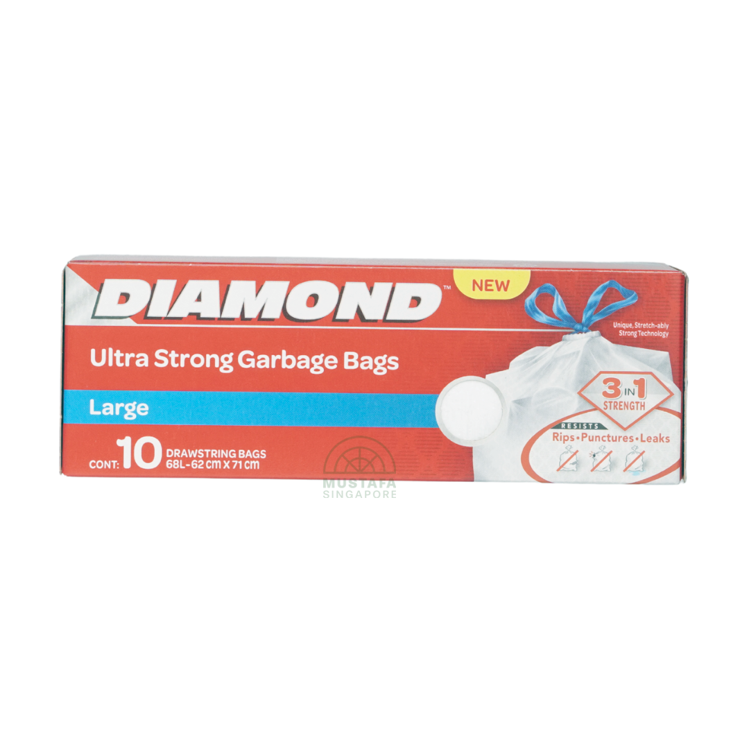 Diamond Ultra Strong Garbage Bags Large 10s