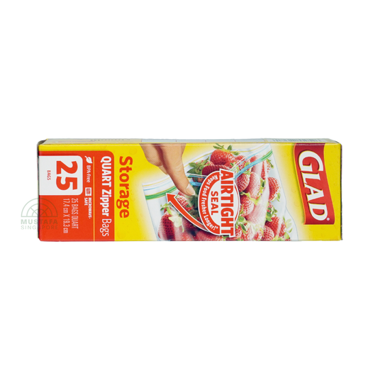 Glad Storage Quart Zipper Bags 
- 946 ml
(25 Bags)