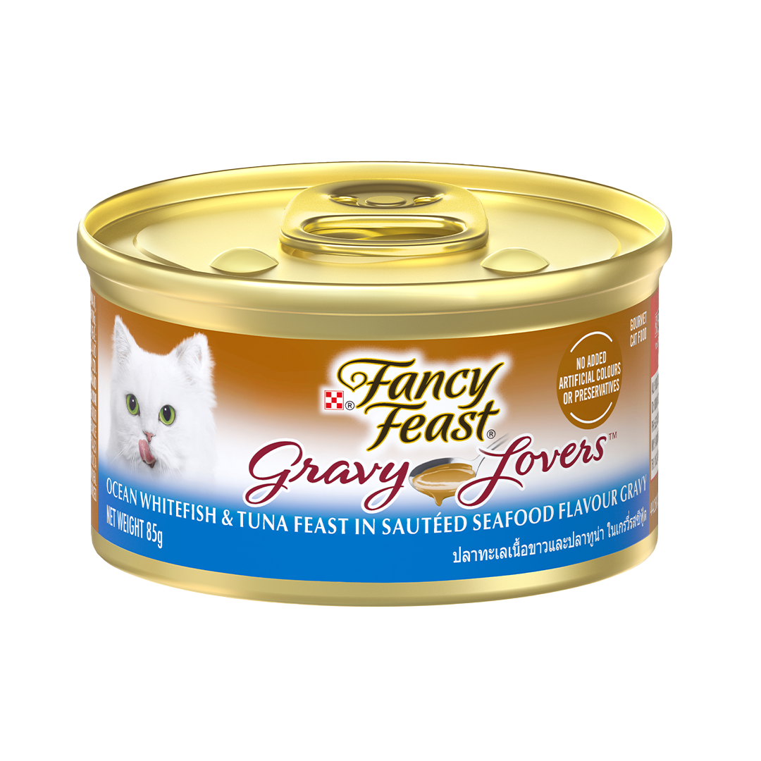 Purina Fancy Feast Gravy Lovers Ocean Whitefish & Tuna in Sauteed Seafood Flavour Gravy 85g