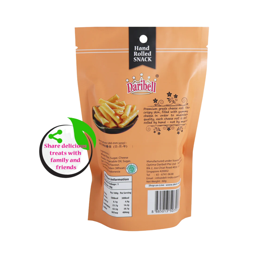 Daribell Hand Rolled Snack Cheese Roll Flavour 60g