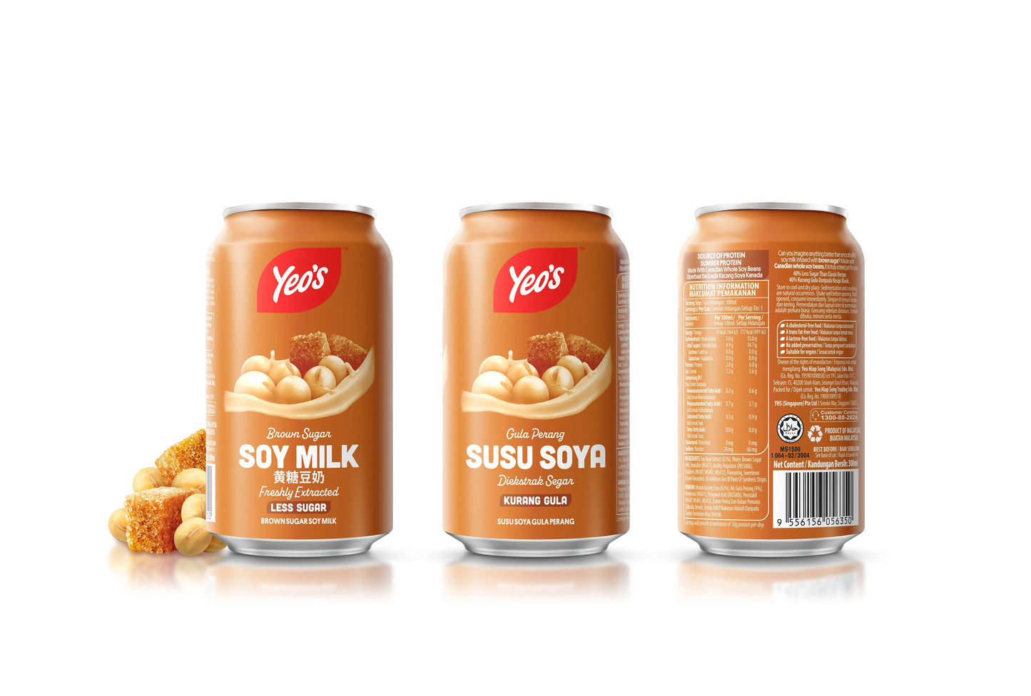 Yeo's Brown Sugar Soy Milk 6 cans 300ml