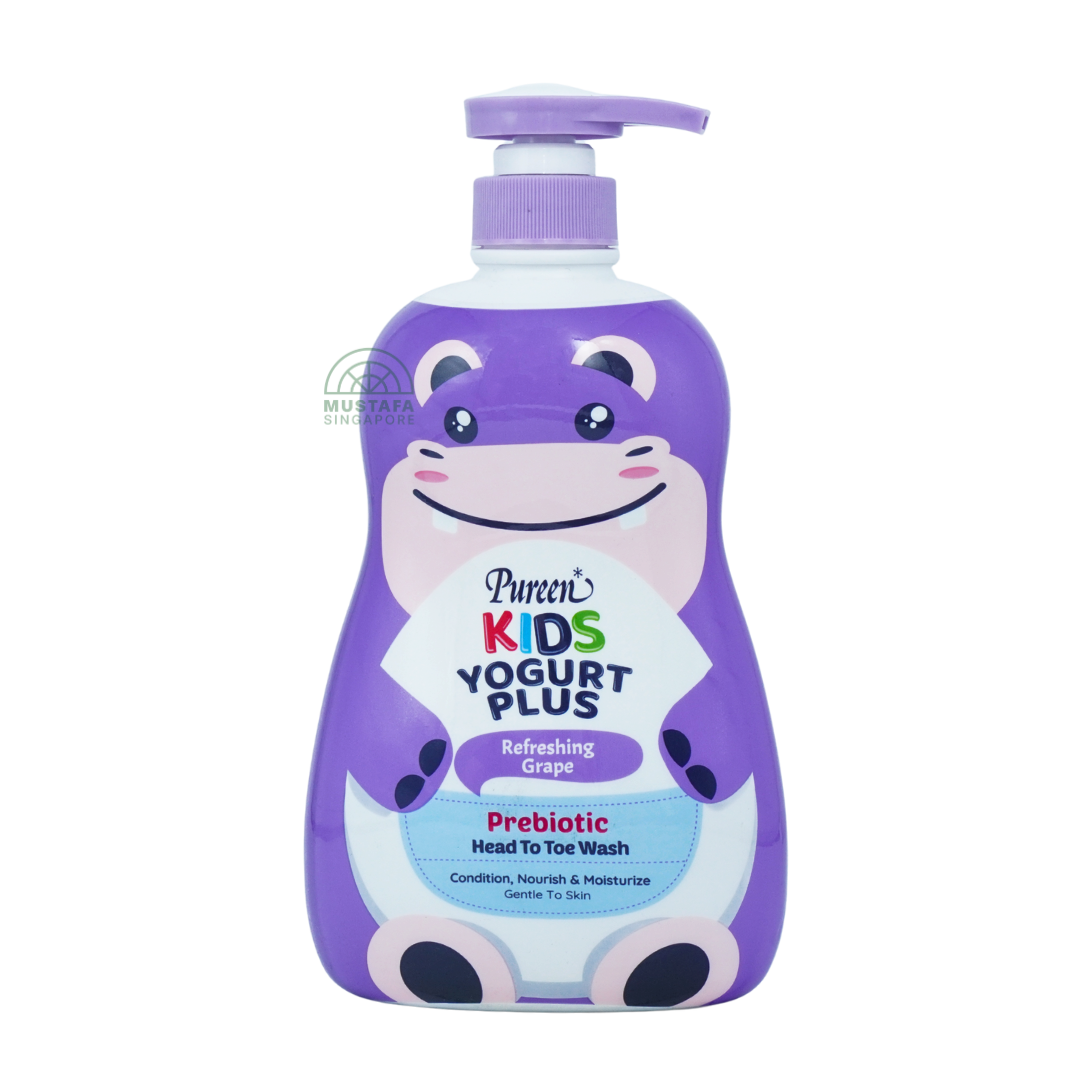 Pureen Kids Yogurt Plus Antibacterial Refreshing Grape Prebiotic Head to Toe Wash 700ml