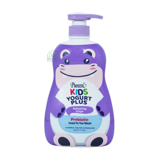Pureen Kids Yogurt Plus Antibacterial Refreshing Grape Prebiotic Head to Toe Wash 700ml