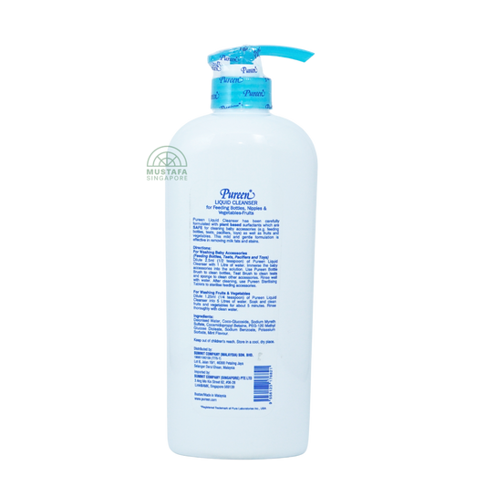Pureen Liquid Cleanser for Feeding Bottles, Nipples & Vegetables-Fruits Mint Flavour 750ml