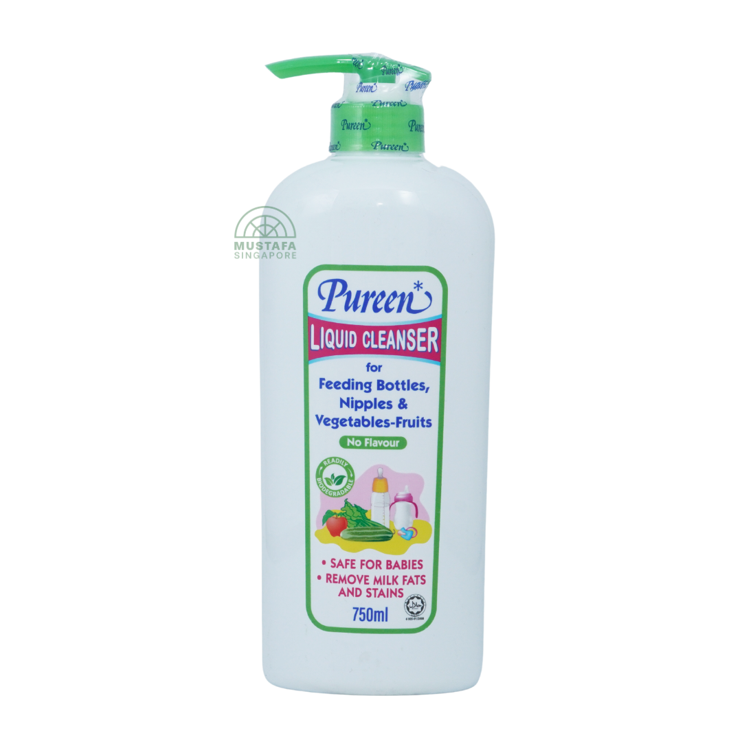 Pureen Liquid Cleanser for Feeding Bottles, Nipples & Vegetables-Fruits No Flavour 750ml